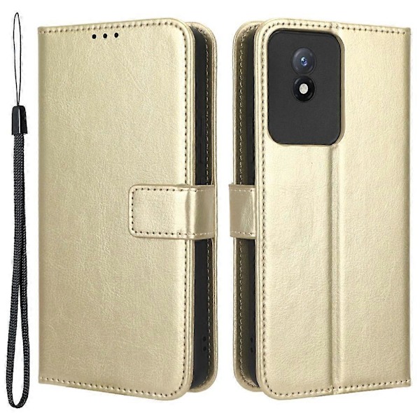 Mobilskal för vivo Y02 4G Plånboksfodral PU Läder Telefonskal med Rem Multicolor Style C