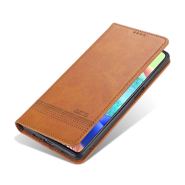 AZNS Samsung Galaxy A12 Automaattisesti imeytyvä nahkakuori jalustalla ja lompakkokotelolla Multicolor Style A