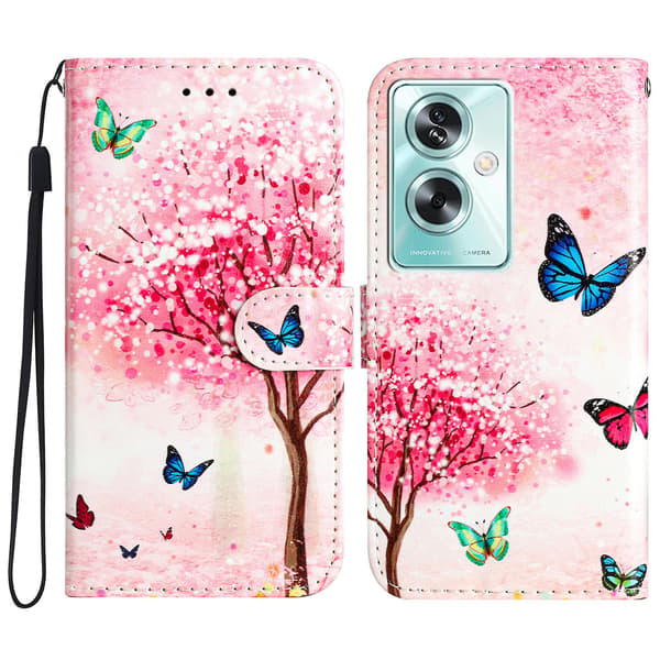 För Oppo A79 5g / A2 5g Case Tryckställ Magnetlås Cover Cherry Blossoms Tree