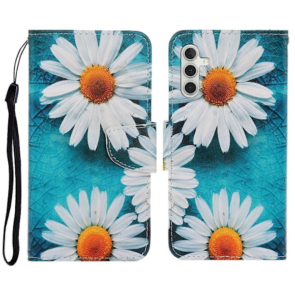 Samsung Galaxy A26 5G/A16 4G -kotelo, kuvioitu, suojaava nahkainen folio-puhelinkotelo Multicolor Chrysanthemum