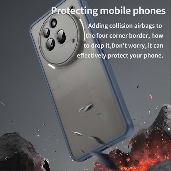 For Nothing Phone (3a) Pro Deksel Fallsikkert med Airbags Frostet Gjennomsiktig PC+TPU Telefon Bakdeksel Multicolor Blue
