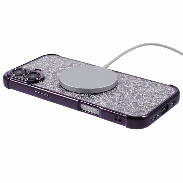 Skal för iPhone 16 Plus Kompatibelt med MagSafe Glittrigt Leopardtryck Transparent TPU-telefonskal Multicolor Style D