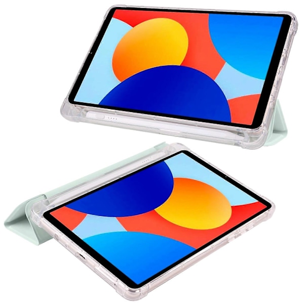 Fodral för Xiaomi Redmi Pad SE 4G 8,7 tum med pennhållare, tri-vikbart stativ, PU-läder + TPU-surfplattsskydd Multicolor Light Green