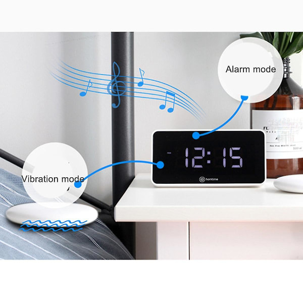 Vibrat Ser Bord Seng Shaker Døv Usb Oplader Dæmpbar Skærm Ny