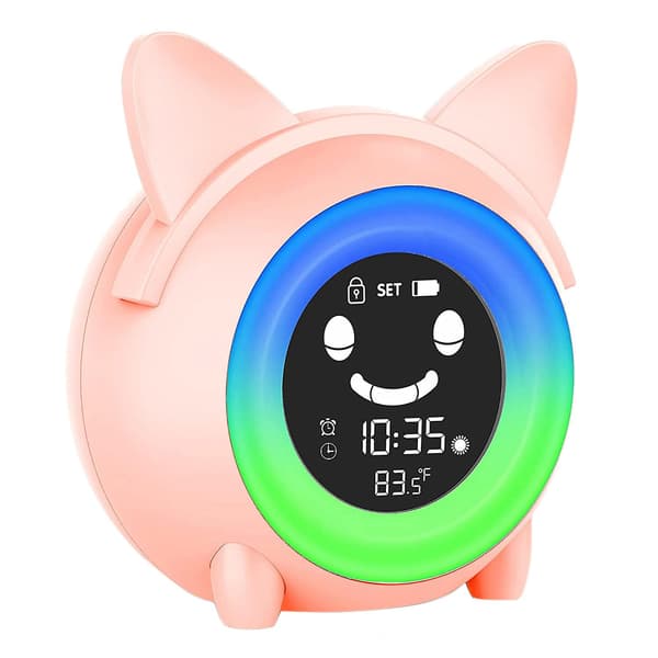 Väckarklocka Sovrum Barn Sov Klocka För Småbarn Wake Up Clock Nattlampor För Presenter Rosa Pink