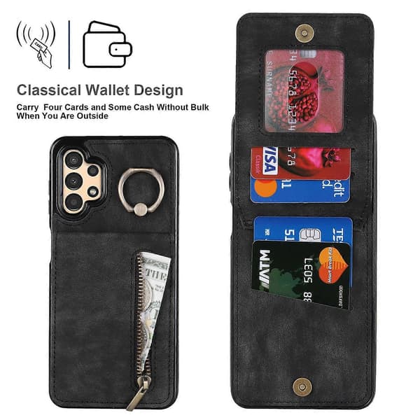 För Samsung Galaxy A13 5G/A13 4G RFID-skyddande Ställfodral Retro PU+TPU Plånboksfodral Multicolor Style A
