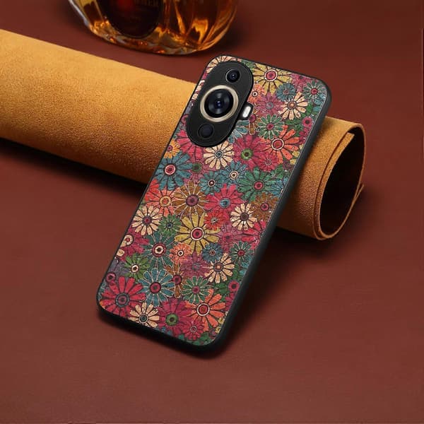 Blomstermønstret støtsikkert deksel til Huawei nova 11/nova 12s 4G/nova 12 Lite 4G Multicolor Spring/Green
