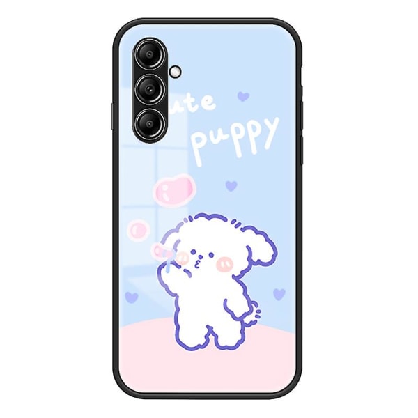 För Samsung Galaxy S23 Fe Mönsterutskrift Härdat cover Pc+tpu Skyddande phone case Bubble Dog