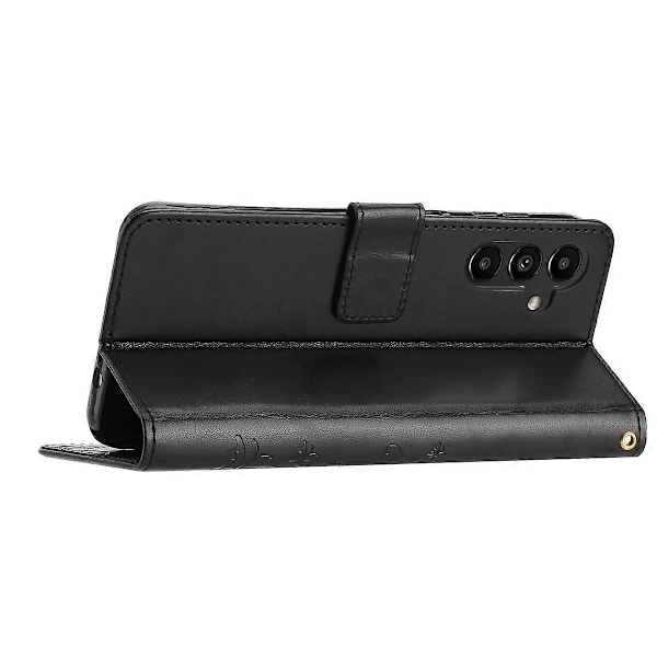 Samsung Galaxy S24 FE Kotelo PU Nahkainen Puhelinlompakkokotelo Hihnalla - Harmaa Multicolor Black