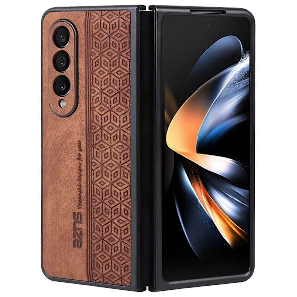 AZNS Telefonfodral för Samsung Galaxy Z Fold4 5G Präglat Mönster PU Läderbelagd TPU Baksida Multicolor Style A