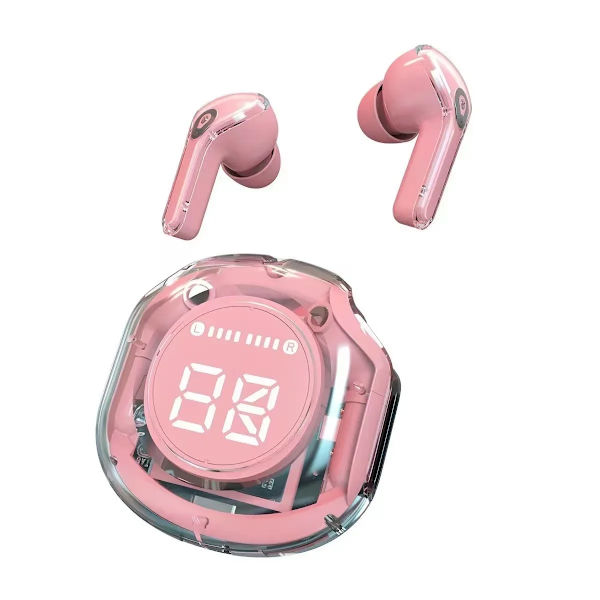 Tws Trådløse Bluetooth Ørepropper med LED Digital Display Hifi Trådløse In-Ear Høretelefoner til Xiaomi Hovedtelefoner Pink