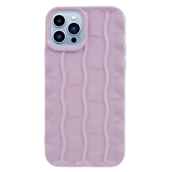 IPhone 12 Pro Max TPU-puhelinkotelo 3D-raitakuviolla, naarmuuntumaton suojus Purple