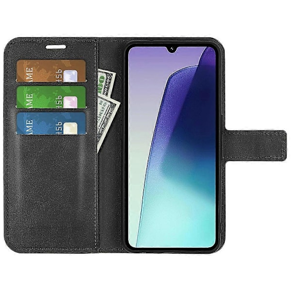 Ställfodral för Xiaomi Poco C75 4G/Redmi 14R 5G/14C 4G, reptåligt telefonfodral i kalvtexturerat läder Multicolor Style B