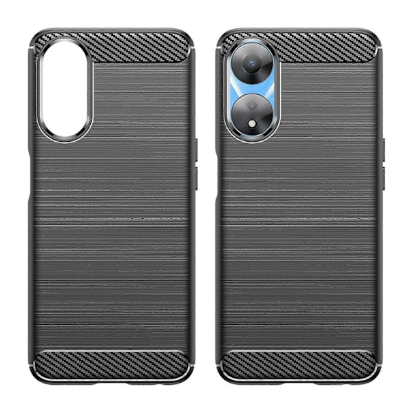 TPU Cover til Oppo A78 5G/A58 5G/A58x 5G, Børstet Kulfibertekstur Mobiltelefon Cover Multicolor Style A