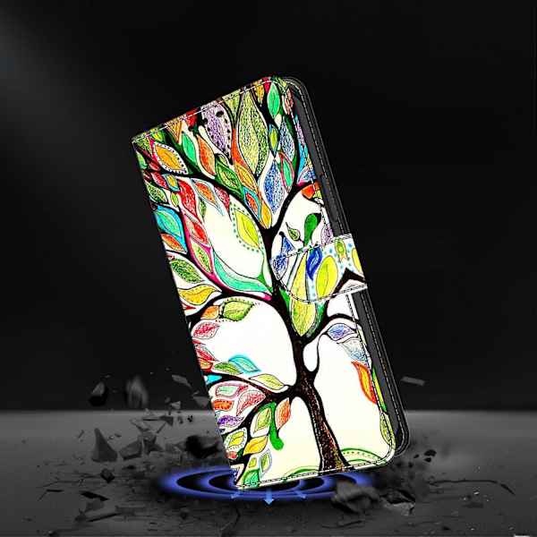 TPU+PU Läder Flip Fodral För Xiaomi Redmi 14C 4G/14R 5G/Poco C75 4G Mönstertryckt Multicolor Style J