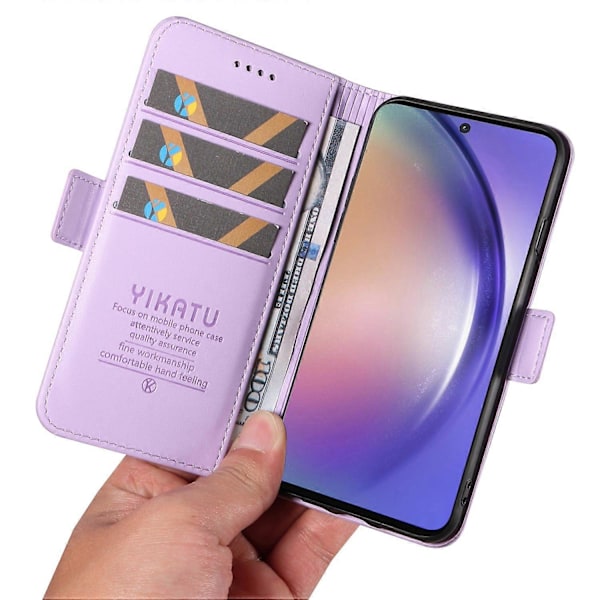YIKATU YK-003 Plånboksfodral i Läder med Magnetlås för Samsung Galaxy A55 5G Multicolor Light Purple