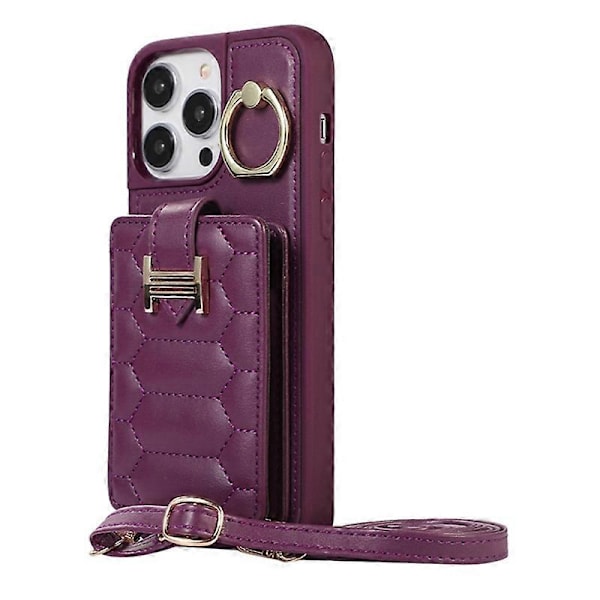 iPhone 15 -puhelimen jalustallinen suojakotelo, ohut PU-nahka + TPU-korttipidike, puhelinkuori Multicolor Style D