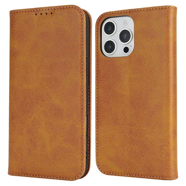 Til iPhone 16 Pro Cover PU Læder Kalvepræget Magnetisk Lukning Smartphone Cover Multicolor Style E