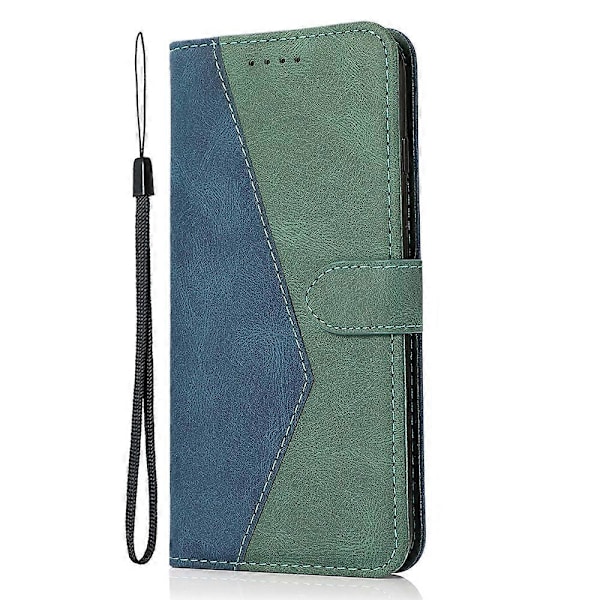 Fodral för Xiaomi 14T Färgskarvning Plånboksställ Läder Telefonfodral med Handledsrem Multicolor Style A