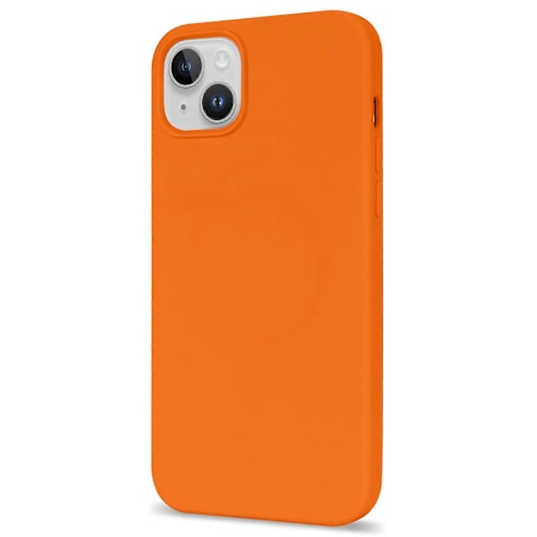 För iPhone 14 Plus Silkeslen Mjuk Touch Flytande Silikon Skal Fiberfoder Fallskydd Mobilskal Multicolor Style H