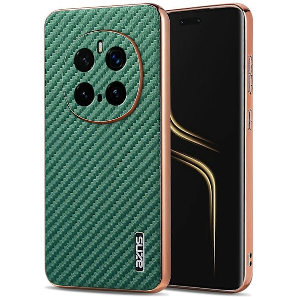 AZNS For Honor Magic7 Pro 5G Etui Elektroplettering Kulfibertekstur PU+TPU Telefoncover Multicolor Style D