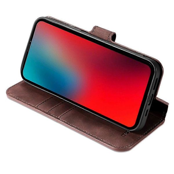 Lommebokstativdesign Retrostil Full Beskyttelse Lærdeksel med Stropp for iPhone 13 Pro 6.1 tommer Multicolor Style F