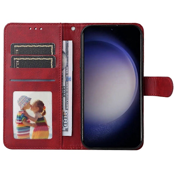 Til Samsung Galaxy S24+ Etui Wallet PU Læder Kalvetekstur Telefon Cover Multicolor Style C