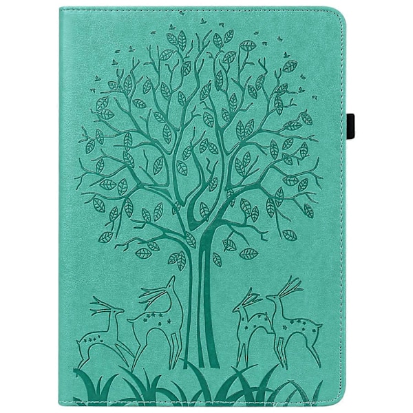 Puukuvioitu Hirvi PU-nahkainen Folio Flip Stand Suojakotelo Korttipaikalla