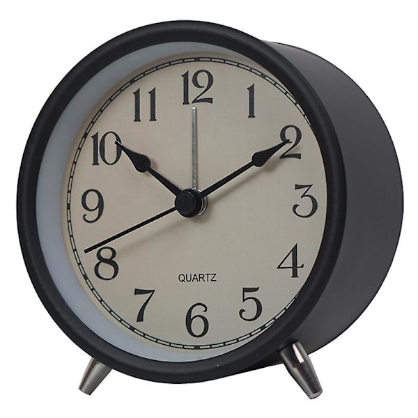 4 tums retro metallväckarklocka Student Desktop Creative Luminous Pointer Quartz Clock