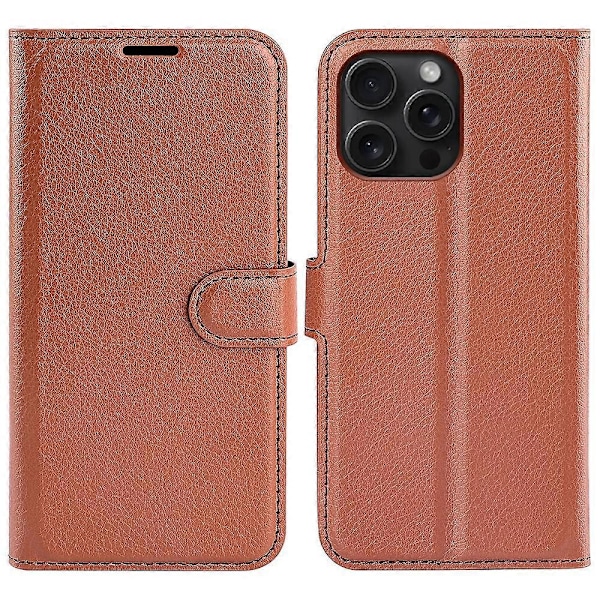 Plånboksfodral för iPhone 16 Pro Max Läderfodral med Litchi-textur Multicolor Style I