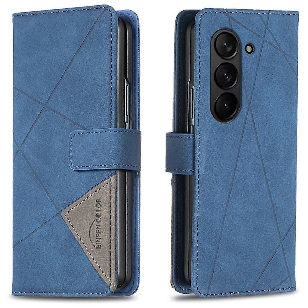 BINFEN COLOR BF05 Etui til Samsung Galaxy Z Fold6 5G PU Læder Geometrisk Telefon Cover Multicolor Style E