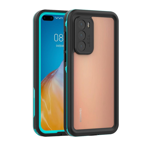Shellbox Transparent Ip68 Vattentätt Phone case Cover till Huawei P40 - Svart Blue