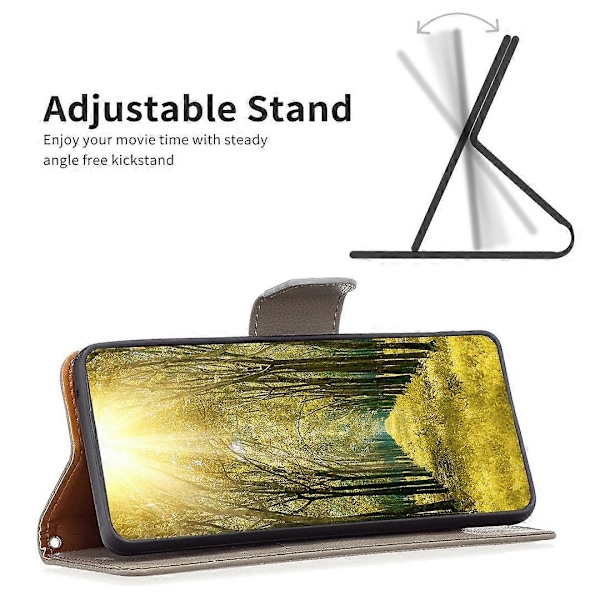 Til iPhone 15 Plus Støvtæt PU Læder Mobiltelefon Cover Wallet Flip Stand Case med Rem Multicolor Style A