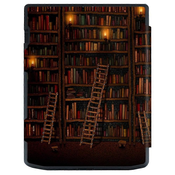Til PocketBook InkPad Color 2/3 PB743 E-Reader Etui Mønstertryk PU Læder Flip Cover Multicolor Library