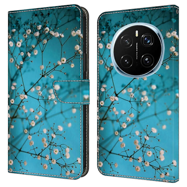 Skal för Honor Magic7 Pro 5G med kortfack, mönstrad tryckt TPU+PU läder flipfodral Multicolor Flower Branch