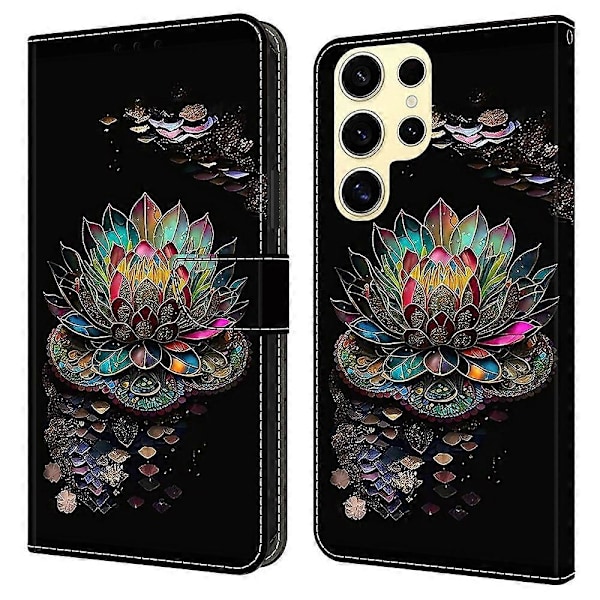 Skal för Samsung Galaxy S25 Ultra, mönstertryckt skyddande fodral TPU+PU Läder Flip Telefonfodral Multicolor Style C