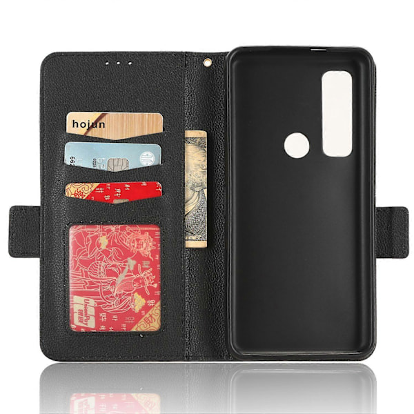 För Motorola Defy 2 5G/Cat S75 5G PU Läder Plånboksfodral Flip Ställ Telefonskal med Rem
