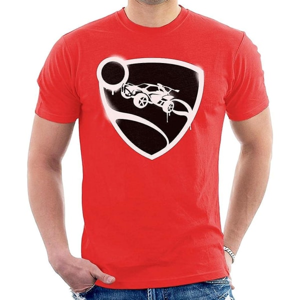 Rocket League spraymålad logotyp T-shirt herr -vuxen, 3xl Red 3XL