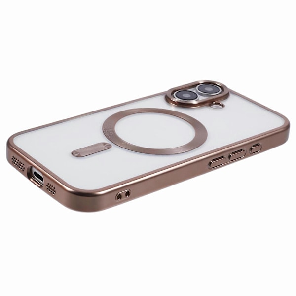 iPhone 16 -kuori, matta sähköpinnoitettu puhelinkuori, yhteensopiva MagSafe-tekniikan kanssa - Tummanvioletti Multicolor Desert Gold