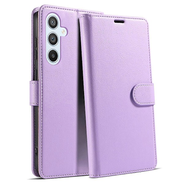 För Samsung Galaxy A26 5G Fodral Magnetiskt RFID-blockerande Läder Plånboksfodral - Svart Multicolor Purple
