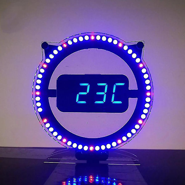 Kitten Clock Kreativt DIY Sæt Natlampe Ur (rødt Digitalt Rør)