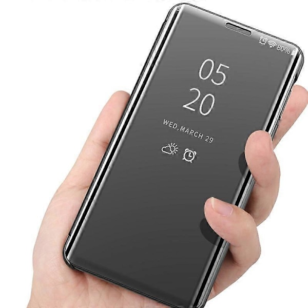 Fönster Visning Elektroplätering Spegelyta Läder Flipfodral med Ställ för iPhone 13 6.1 tum Multicolor Style A