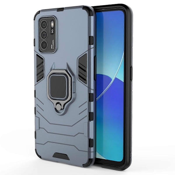 Ring Stöd Shockproof Dubbla Lager Hårt PC Mjukt TPU Skyddsfodral för OPPO Reno6 Z