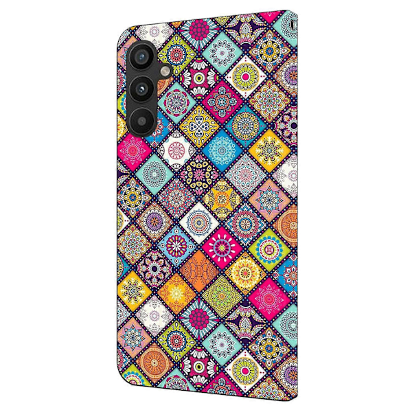 Til Samsung Galaxy A34 5G Etui Mønster Trykt Beskyttende Cover TPU+PU Læder Flip Telefon Etui Multicolor Style B