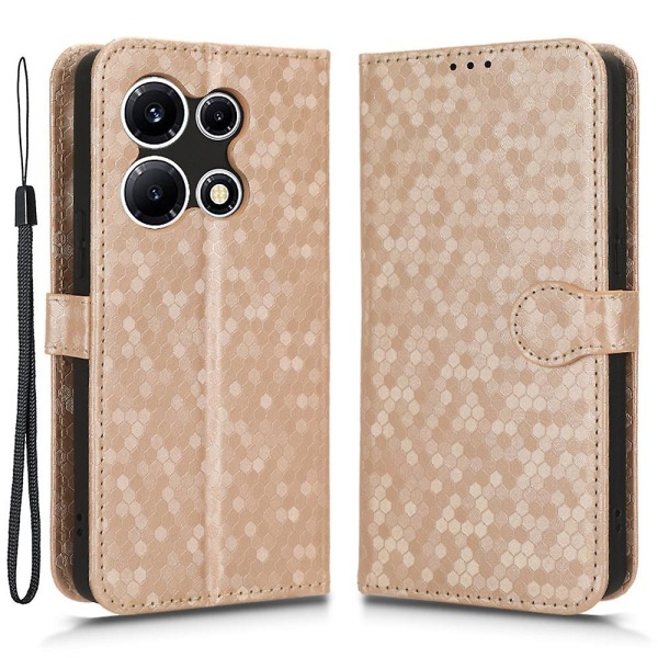 Infinix Note 30 Vip 5g Puhelinlompakkokotelo Pistekuvioitu Jalustallinen PU-nahkakansi Rose Gold