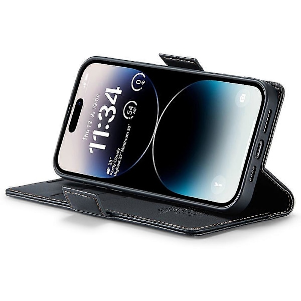 CASEME 023 Serie Til iPhone 15 Pro Max RFID Blokerende Læder Wallet Case Flip Stand Telefon Cover Multicolor Style A