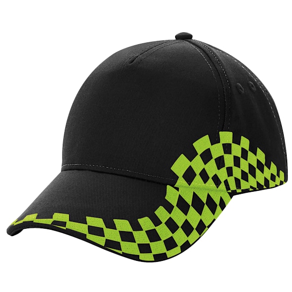 Beechfield Unisex Grand Prix Baseball Cap Én Størrelse Sort/Lime G Black/Lime Gr Black/Lime Green One Size