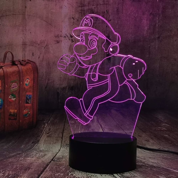 Tecknat spel Action Figur 3d Led Rgb Touch Remote Nattljus 7 färger Ändra inredning Hem Fest Födelsedag Julleksaker