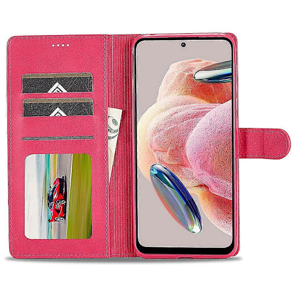 LC.IMEEKE Plånboksfodral för Xiaomi Redmi Note 12 4G Kalvtextur PU Läder Ställ Mobilskal Multicolor Style E
