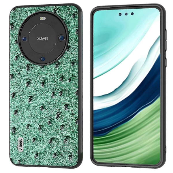 Huawei Mate 60 Pro -puhelimen kotelo strutsinnahkajäljitelmällä, aitoa lehmännahkaa, PC+TPU-suojakuori Multicolor Style D